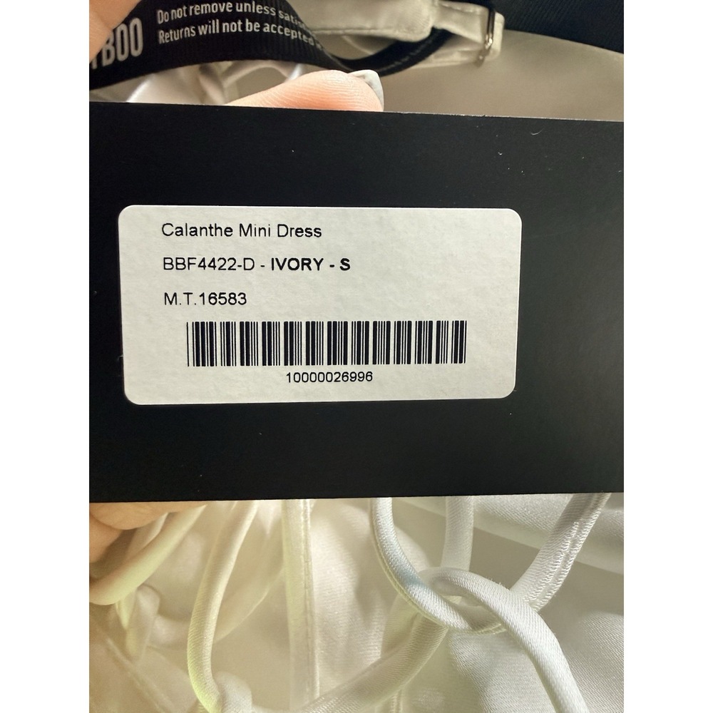 Babyboo Fashion Calanthe Satin Mini Dress Ivory White Corset Lace Up Size S NWT - Picture 3 of 5